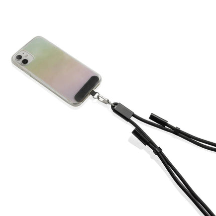 LoopAmp RCS RPET adjustable phone cord with 60W cable - hospitality