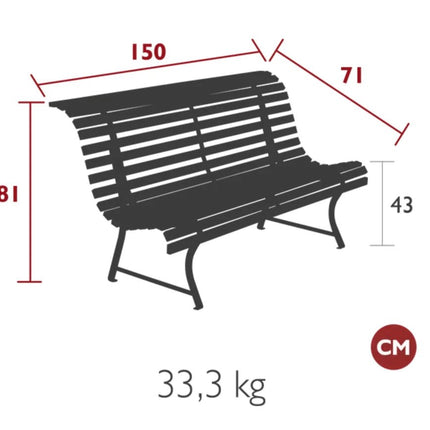 Louisiane 150cm Outdoor Bench - hospitality