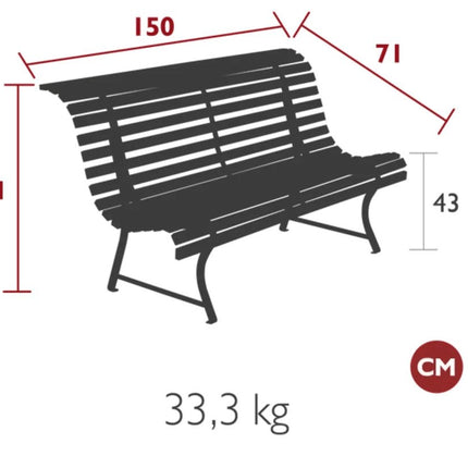 Louisiane 150cm Outdoor Bench - hospitality