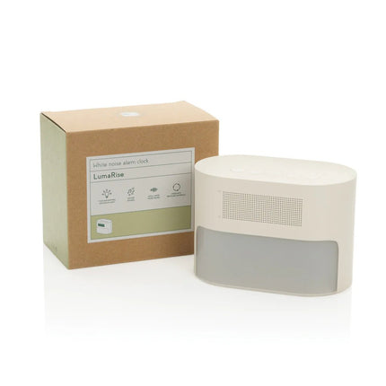 Luma Rise RCS recycled plastic white noise alarm clock - hospitality