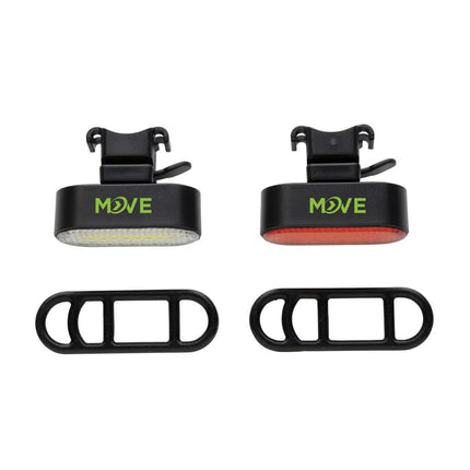 Lumino RCS recycled plastic USB re-chargeable bike light set - hospitality