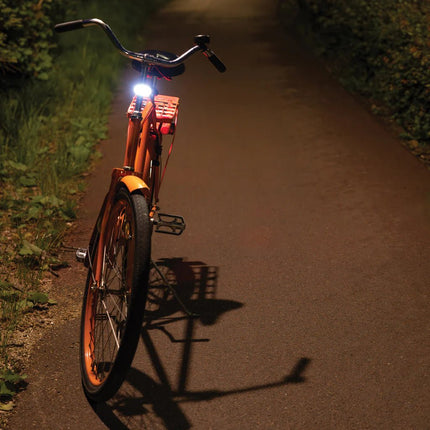 Lumino RCS recycled plastic USB re-chargeable bike light set - hospitality