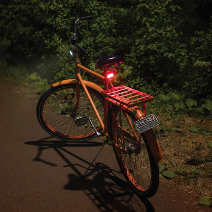 Lumino RCS recycled plastic USB re-chargeable bike light set - hospitality