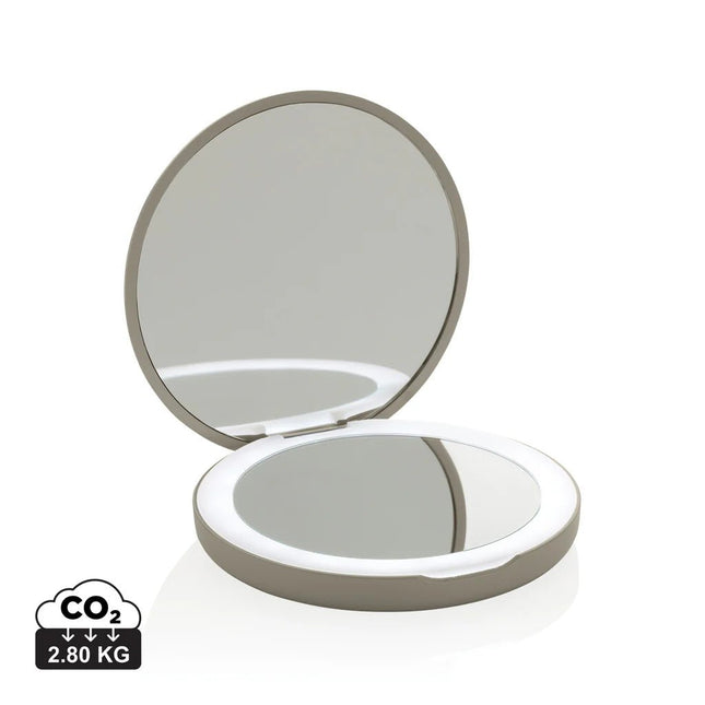 Lumora RCS recycled plastic LED re-chargeable make-up mirror - hospitality