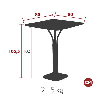 Luxembourg High Pedestal Table 80 x 80 cm - hospitality