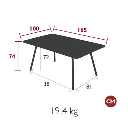 Luxembourg Table 165 x 100 cm - hospitality