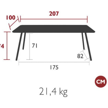Luxembourg Table 207x100 cm - hospitality