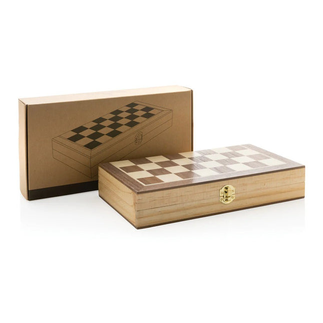 Luxury wooden foldable chess set - hospitality