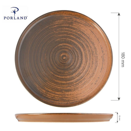 Lykke Brown high edge plate, 180mm - hospitality