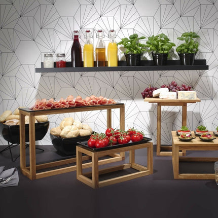 Fine Dine Madeira Black Teakstand 980/830 mm – melamine buffet equipment for hotels & restaurants, Ireland