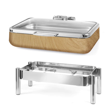 Madeira De Luxe GN 1/1 Induction Chafing Frame (Glass Lid) | Warmer Frame | Heater 473504 - hospitality