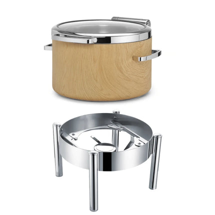 Madeira De Luxe Induction chafing dish round 11l with glass lid - hospitality