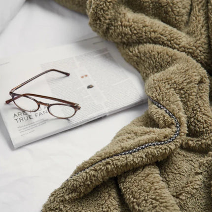 Main Collection GRS Recycled Double Pile Blanket Crafted From Premium Polyester With Tailored Piping - hospitality