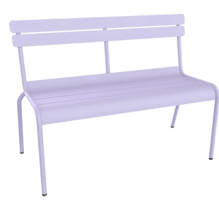 Fermob Luxembourg 2/3-seater outdoor metal bench with backrest and white finish