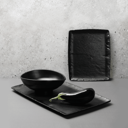 Melamine Platter Rock, Black, GN 1/3, 176x325mm - hospitality