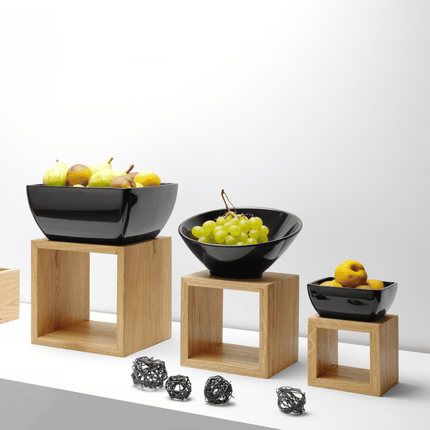 Melamine square bowl for 171554, black, 190x190x(h)90mm - hospitality