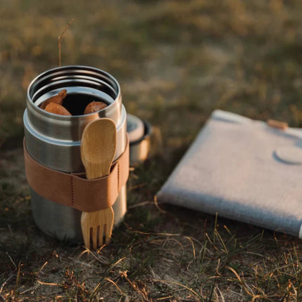 Miles Atelier Food Thermos In 18/8 Steel With Wooden Spoon - hospitality