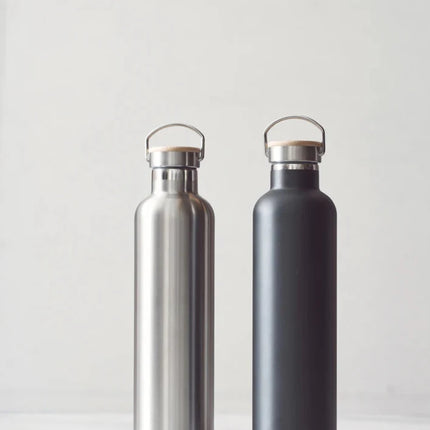 Miles Collection Stainless Steel Vacuum Thermos Wood Lid - hospitality