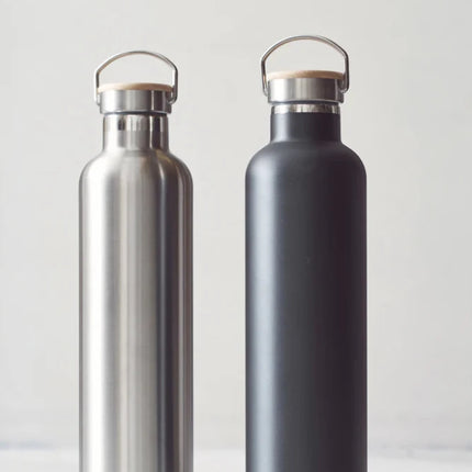 Miles Collection Stainless Steel Vacuum Thermos Wood Lid - hospitality