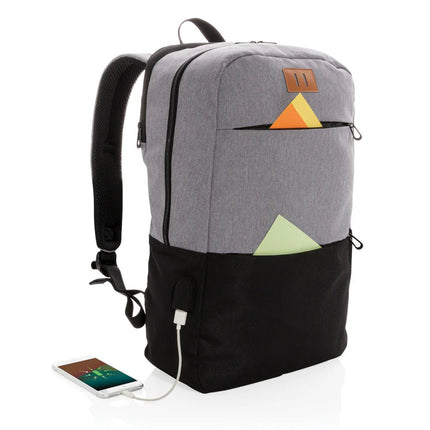 Modern 15.6" USB & RFID laptop backpack PVC free - hospitality