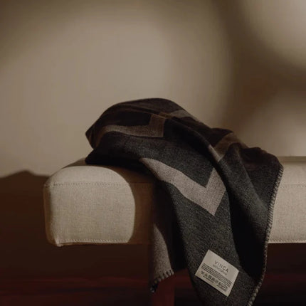 Monogram GRS Blanket From The Prestige Monogram Collection With Double Sided Design And Artisan Craft - hospitality