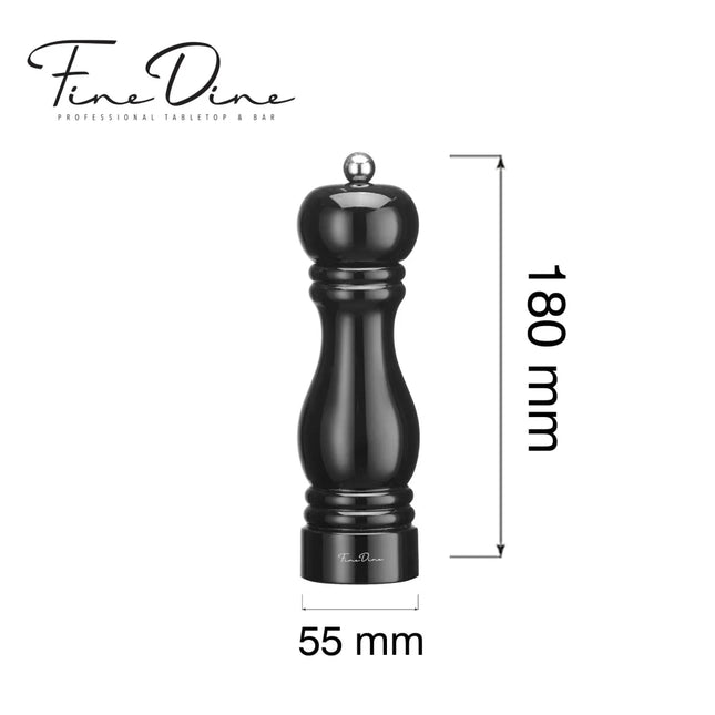 Monolith pepper mill with stainless steel grinding mechanism, black, 180mm - hospitality
