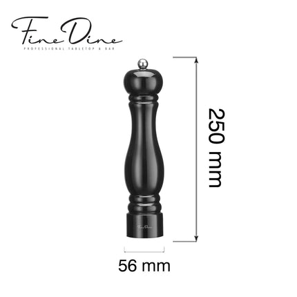 Monolith pepper mill with stainless steel grinding mechanism, black, 250mm - hospitality