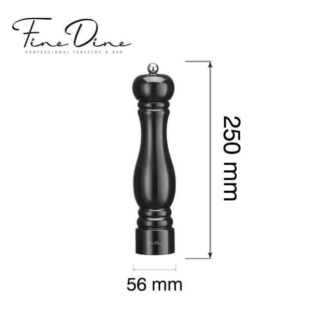 Monolith pepper mill with stainless steel grinding mechanism, black, 250mm - hospitality