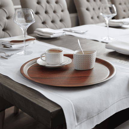 Montana Non-slip Surface Tray, walnut- oval, 200 x 265mm - hospitality