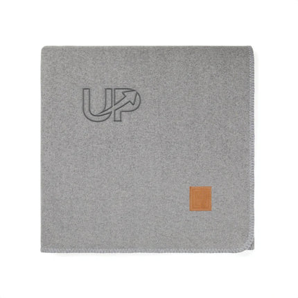 Moulto GRS RPET Blanket From The Atelier Collection In Two Tone With Luxuriously Soft Langetting Stitch And PU Badge - hospitality