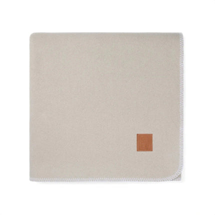 Moulto GRS RPET Blanket From The Atelier Collection In Two Tone With Luxuriously Soft Langetting Stitch And PU Badge - hospitality