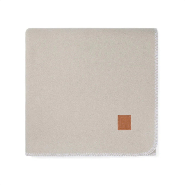 Moulto GRS RPET Blanket From The Atelier Collection In Two Tone With Luxuriously Soft Langetting Stitch And PU Badge - hospitality