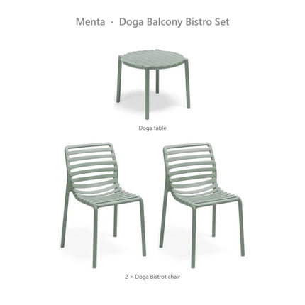 Nardi Doga Balcony Bistro Set - 2 Doga Bistrot Chairs + Doga Table - hospitality