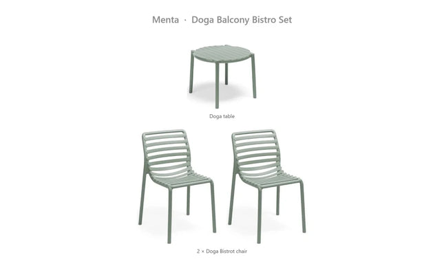Nardi Doga Balcony Bistro Set - 2 Doga Bistrot Chairs + Doga Table - hospitality