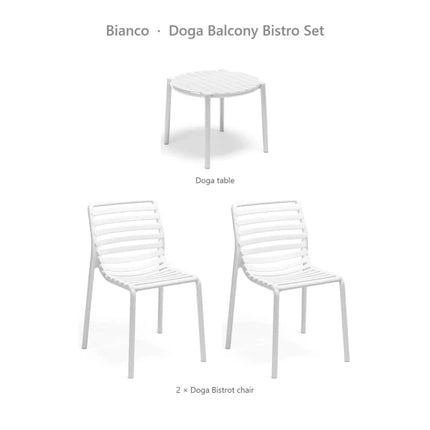 Nardi Doga Balcony Bistro Set - 2 Doga Bistrot Chairs + Doga Table - hospitality