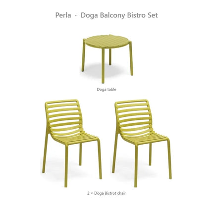 Nardi Doga Balcony Bistro Set - 2 Doga Bistrot Chairs + Doga Table - hospitality
