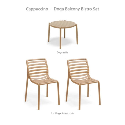 Nardi Doga Balcony Bistro Set - 2 Doga Bistrot Chairs + Doga Table - hospitality