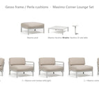 Gesso frame / Perla cushions