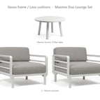 Gesso frame / Lava cushions