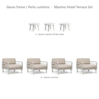 Gesso frame / Perla cushions