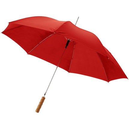 Set of 25 navy rain umbrellas with wooden handles by Custom Wood Designs, compact and stylish for rainy weather.
