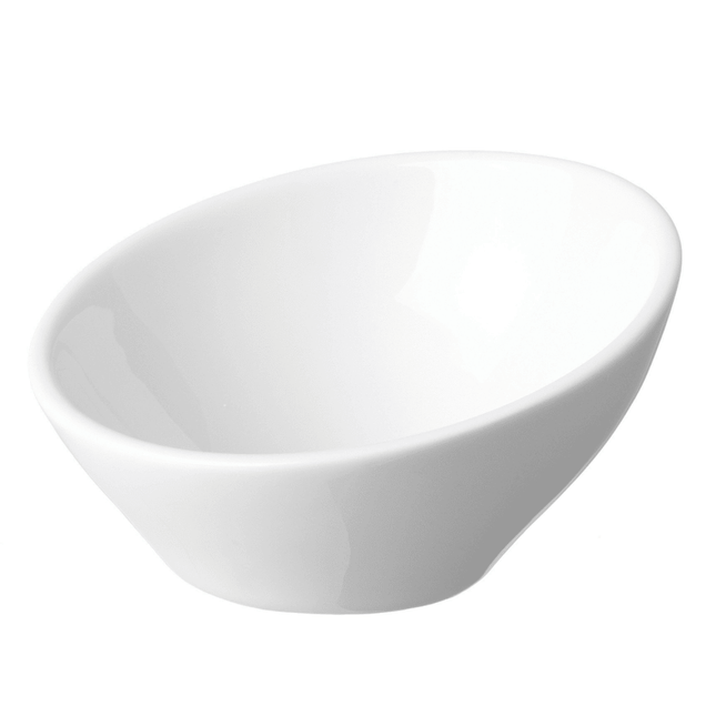 Necessity oblique fingerfood porcelain dish, 90mm - hospitality