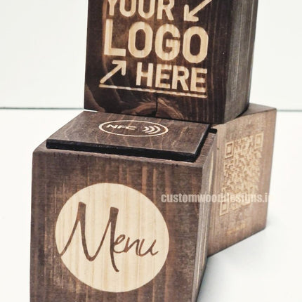 NFC Enabled Block 3 sides Stained & Branded - hospitality
