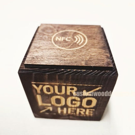 NFC Enabled Block 3 sides Stained & Branded - hospitality