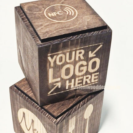 NFC Enabled Block 5 sides Stained & Branded 10-1000 - hospitality