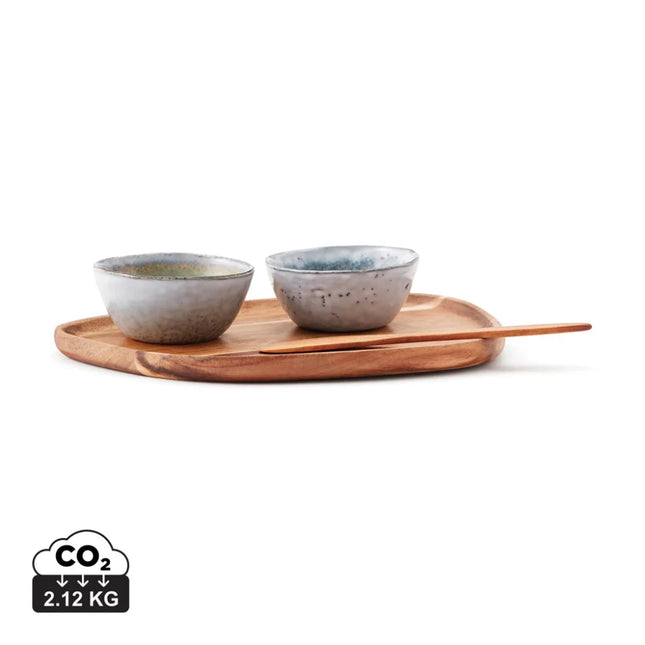 Nomimono Collection Stoneware Tapas Set With Wooden Platter – part of the Tapas Night kit