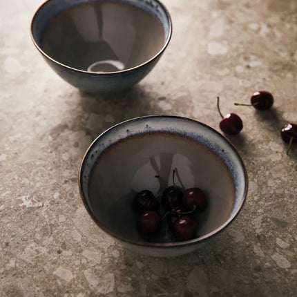 Nomimono Stoneware Bowls 15.5 cm Two Piece Set Handcrafted Nordic Japanese Fusion Collection - hospitality