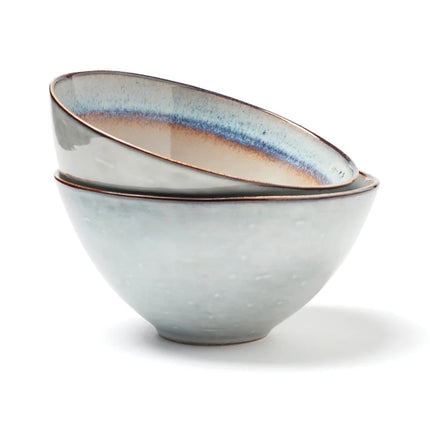Nomimono Stoneware Bowls 15.5 cm Two Piece Set Handcrafted Nordic Japanese Fusion Collection - hospitality