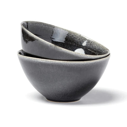 Nomimono Stoneware Bowls 15.5 cm Two Piece Set Handcrafted Nordic Japanese Fusion Collection - hospitality