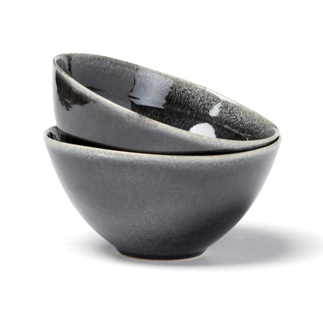 Nomimono Stoneware Bowls 15.5 cm Two Piece Set Handcrafted Nordic Japanese Fusion Collection - hospitality